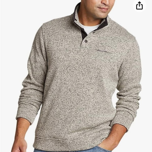 Eddie Bauer Other - Eddie Bauer men’s radiator fleece snap front pullover grey sweater plus sz XXL
